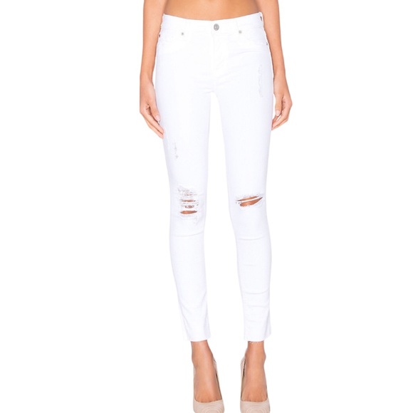 Hudson Jeans Denim - Hudson Nicco Super Skinny Dreamer in Distressed White